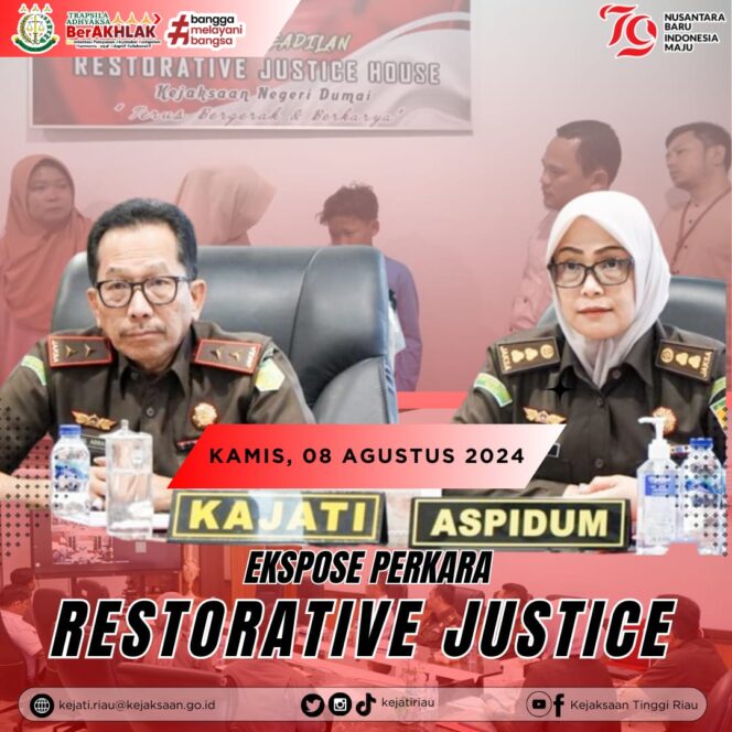 
					kejati Riau dan Aspidum  Ekspose Perkara Restorative Justice Secara Virtual