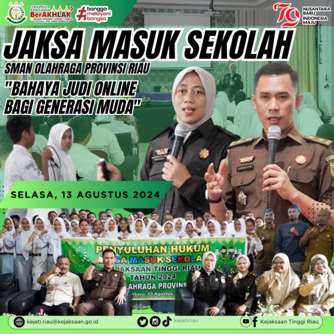 
					Jaksa Masuk Sekolah di SMAN Olahraga Provinsi Riau : Bahaya Judi Online Bagi Generasi Muda