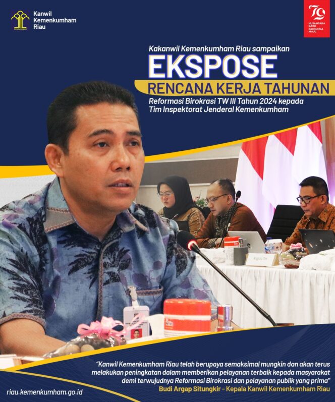 
					Inspektorat Jenderal Apresiasi Capaian Kemenkumham Riau dalam RKT Reformasi Birokrasi