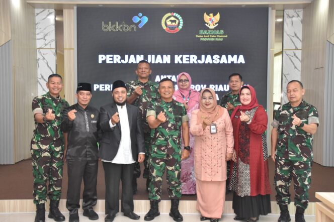 
					Danrem 031/WB Laksanakan Penandatanganan Perjanjian Kerja Sama Dengan BKKBN Dan Baznas Provinsi Riau