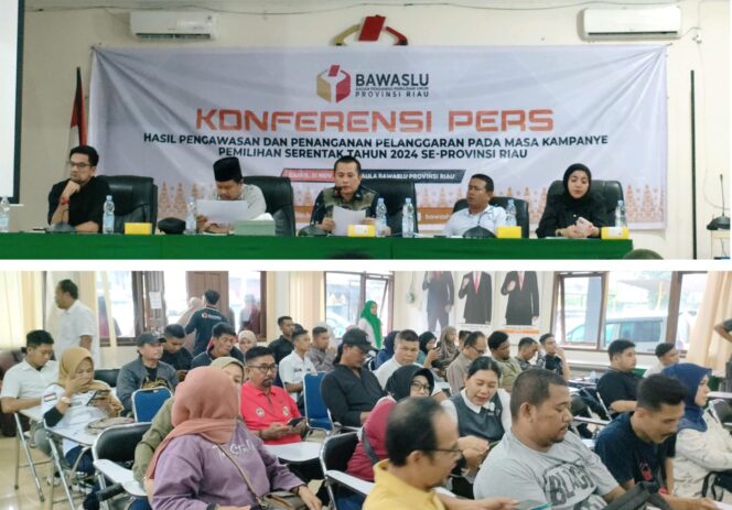 
					Bawaslu Provinsi Riau Gelar Konferensi Pers Hasil Pengawasan dan Penanganan Pelanggaran Pada Masa Kampanye 2024